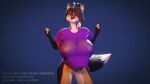 1girl big_breasts female fox furry gif