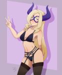  1girl alternate_version_available blonde_hair breasts female_only horns hound_wolf light_skin mask mount_lady my_hero_academia tagme yuu_takeyama 