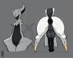 1girl anus arceus ass backsack balls ballsack big_ass butt_focus feral furry furry_male gray_background hooves horsecock male_only penis pokemon roddy_hz sweat sweaty_butt white_fur