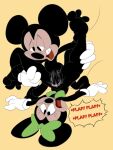  anthro bra disney etching175 green_bra mickey_mouse minnie_mouse penetration pleasure_face vaginal_penetration white_gloves yellow_background 