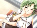  00s 1girl blush food fork game_cg green_hair necktie shigure_asa shuffle! 