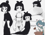  1girl adult_swim anthro ass ass_focus creepy_susie furry goth goth_girl laying_down laying_on_side micro_bikini presenting_hindquarters pussy_hair the_oblongs 