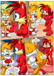 1boy 1girl 1girl anthro ass barefoot bbmbbf breasts comic crying dialogue fiona_fox let_me_love_you_(comic) male miles_"tails"_prower mobian_(species) mobius_unleashed nipples nude palcomix pussy sega sega sonic_the_hedgehog_(series) tails_the_fox tears