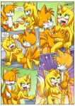  1boy 1girl 1girl anthro ass barefoot bbmbbf blush breasts comic cum cum_on_tongue let_me_love_you_(comic) male male/female mobian_(species) mobius_unleashed nipples palcomix pussy pussy_juice sega sega sex sonic_boom sonic_the_hedgehog_(series) tails tails_the_fox tongue_out vaginal_penetration vaginal_sex zooey_the_fox 