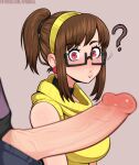  1futa 1girl 1girls 2018 afrobull balls big_breasts big_penis blush breasts brown_hair clothed clothing erect_penis erection faceless faceless_character faceless_futanari futanari glasses huge_cock katelynn_(afrobull) light-skinned_female nerd original original_character original_characters penis ponytail presenting_penis red_eyes steph_(afrobull) sweater veiny_penis 