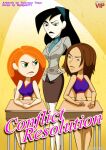 3girls black_hair bonnie_rockwaller brown_hair comic comic_page conflict_resolution_(comic) disney disney_channel green_eyes kim_possible kimberly_ann_possible miss_go orange_hair palcomix shego teal_eyes yuri