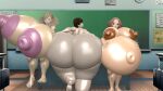  3_girls ann_takamaki cumflation female_only haru_okumura hyper_belly lordscrubart makoto_niijima persona_5 