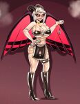  1girls angel angel_wings big_ass big_breasts bitterbunz breasts corrupted corruption demon_girl fallen_angel hazbin_hotel horns lute_(hazbin_hotel) open_mouth partially_clothed sexy_outfit smile vivienne_medrano vivziepop 