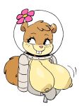 1girl anthro big_breasts breasts brown_fur colored female_only joaoppereiraus nickelodeon sandy_cheeks spongebob_squarepants squirrel third-party_edit unzipping