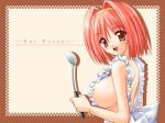 1girl alma_~zutto_soba_ni...~ apron big_breasts game_cg matra_milan orange_eyes red_hair short_hair sideboob solo_focus tozaki_yui