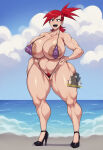  ai_generated erect_nipples foster&#039;s_home_for_imaginary_friends frankie_foster friki8otaku huge_breasts hyper_breasts micro_bikini puffy_nipples red_hair 