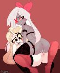 2_girls 2girls charlie_morningstar_(hazbin_hotel) devil dilf erogif female/female female_only hazbin_hotel pussy tribadism vaggie_(hazbin_hotel) vivzmind white_skin yuri