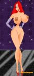 ass cartoonvalley.com curves disney hair hands_on_hips huge_breasts jessica_rabbit lipstick nipples pussy red_hair riff_(artist) who_framed_roger_rabbit