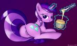  1girl amethyst_star amethyst_star_(mlp) anus ass cutie_mark female female_only female_unicorn friendship_is_magic horn looking_at_viewer my_little_pony pony pussy solo tail unicorn 