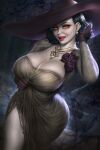 alcina_dimitrescu glowing_eyes lady_dimitrescu large_breasts monster_girl necklace neoartcore resident_evil_8:_village vampire