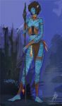 avatar blue_skin breasts female james_cameron's_avatar looking_at_viewer na'vi nipples tail vagabonda_(artist)