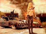  3d car fire future gun topless topless_(female) weapon 