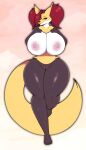  acreamfilling big_ass big_breasts black_fur delphox fluffy_ears fluffy_red_ears fox l-a-v l-a-v_(artist) mature_female milf seductive tail white_skin yellow_skin 