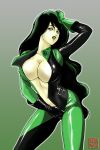 arm_up big_breasts breasts disney hair horny kim_possible lipstick nipples shego shinkaigyo tongue