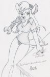 1_female 1girl 2007 anthro anthro_mouse anthro_only chip_'n_dale_rescue_rangers disney female female_anthro female_only furry gadget_hackwrench garabatoz goggles monochrome mouse panties rodent solo standing tool underwear wrench