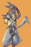 female furry l1zardman lucario nintendo pokemon sideboob