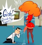  blush cheezyweapon clothed_male cum cum_on_face futanari futanari_on_male huge_penis penis powerpuff_girls professor_utonium red_hair sara_bellum 