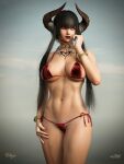  1girl alluring big_breasts bikini daz3d eliza eliza_(tekken) female_abs namco silf tekken tekken_7 vampiress 