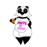  1dickgirl 1girl anthro bulge chubby chubby_female clothed coffee coffee_mug furry glasses heart_symbol loose_shirt mute nerd nerdy_female no_bra no_bra_under_clothes original_character panda tired trans_(lore) trans_woman_(lore) 