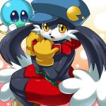 belt blush collar furry gloves hat huepow klonoa looking_at_viewer open_mouth pac-man shorts topless yellow_eyes ç¨²ç©‚