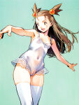 ai_generated ballerina bare_thighs brown_eyes brown_hair game_freak huge_thighs jasmine_(pokemon) leotard light-skinned_female light_skin long_hair nintendo pokemon pokemon_gsc puffy_pussy pussy_visible_through_clothes rouletabille sex small_breasts solo_female squatting stockings sweatdrop thick_thighs thighs twin_tails voluptuous voluptuous_female