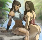  2_girls abs alternate_costume arm_between_legs arm_between_thighs arm_support asami_sato ass avatar:_the_last_airbender bangs bare_arms bare_legs bare_shoulders between_legs between_thighs big_ass big_breasts black_hair black_wristband blue_eyes blue_swimsuit breasts brown_hair couple dark-skinned_female dark_skin day duo female/female female_only forest green_eyes grin hair_ornament hair_tubes head_tilt high_ponytail huge_ass huge_breasts interracial interracial_couple interracial_yuri korra legs light-skinned_female light_skin lips lipstick long_hair looking_at_viewer love makeup midriff multiple_girls mutual_yuri nature naughty_face navel neck nickelodeon outside parted_bangs parted_lips ponytail red_lipstick red_swimsuit river rock romantic romantic_couple shadow short_hair sideboob sidelocks sitting smile standing straight_hair swept_bangs swimsuit taynorhook the_legend_of_korra* thick_eyebrows thick_lips thick_thighs thighs tied_hair tree water waterfall wet wet_body wristband yuri 