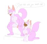1girl anthro aroused breasts dominant_male eating_feces el_brapitto erection furry male male/female nipples pink_fur scat shit shitting submissive_female
