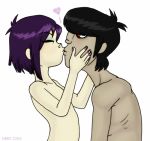  2005 gorillaz heart kissing murdoc_nicalls noodle_(gorillaz) zeriara zeriara_(artist) 