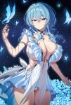  1girl big_breasts blue_hair bubble_butt cleavage horny inviting_to_sex kook looking_at_viewer pose purple_eyes shorekeeper_(wuthering_waves) standing teasing the_shorekeeper_(wuthering_waves) thick_thighs wuthering_waves 