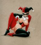  batman_(series) bivouac dc_comics hairless_pussy harley_quinn harley_quinn_(classic) nipples pussy smile 