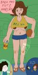  1female 1male 2026 ball barely_clothed beer black_hair brazil brazilian brazilian_female brazilian_portuguese breasts brown_hair brown_nipples brubs brunette bucketaroo comedy drinking flip_flops huge_breasts male marc&atilde;o_(brubs) nipples nonsexual_nudity portuguese_text sad shorts soccer tight_clothing world_cup youtube youtuber 