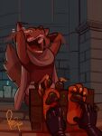 benj24 dungeon eyepatch fox furry furry_male furry_only interrogation jillas_jillos_jilles_(slayers) male male_tickling one_eye pawpads paws solo_male tickle_torture tickling vulpine