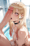  1boy1girl ai_generated bathroom blonde_hair curvy curvy_female curvy_figure erect_penis erection kitagawa_marin long_hair multicolored_hair nude penis_awe shower sono_bisque_doll_wa_koi_wo_suru 