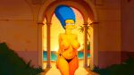  big_breasts erect_nipples looking_at_viewer marge_simpson ready_to_fuck the_simpsons thighs thong 