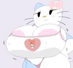 1girls 2d_(artwork) 2d_artwork animal_print anthro areola_slip big_breasts black_eyes blush blush_stickers bored bouncing_breasts bow breast_jiggle breasts bursting_breasts cassettedream cat_girl cat_print cleavage clothing digital_media_(artwork) dream-cassette erect_nipples erect_nipples_under_clothes expressionless felid feline felis female female_only furry furry_female gigantic_breasts hair_bow heart_print hello_kitty hello_kitty_(character) highleg highleg_panties hoshime huge_breasts jiggle jiggling_breasts kitty_white mob_face my_melody nipple_bulge nipples onegai_my_melody panties printed_panties ribbon shortstack solo_female tank_top thick_thighs thong tight_clothing undersized_clothes whiskers white_fur