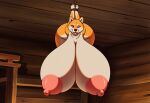 1girl 1girl ai_generated bondage dog hyper_breasts shiba_inu terisa_(wolf_2012)