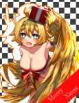 1girl bird_girl breasts christmas_outfit monster monster_girl monster_musume_td smile waemawa_thunder_bird_girl xmas