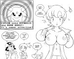 anabel ash_ketchum breast_expansion breasts comic erect_nipples espeon huge_breasts hypnosis kasumi_(pokemon) lila_(pokemon) misty monochrome nintendo nipples p.chronos pokemon satoshi surprise undressing