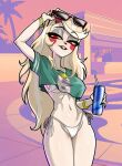  1female 1girl 1girl 1girls 2026 amazon_prime belly belly_button bikini bikini_bottom bikini_top bracelet centinel303 charlie_morningstar charlie_morningstar_(hazbin_hotel) demon demon_girl female_only glasses glasses_on_head grand_theft_auto grand_theft_auto_vi gta_vi_cover_girl hazbin_hotel hazbin_hotel_(season_2) hellaverse long_hair meme meme_attire meme_clothing meme_reference necklace pendant posing red_eyes rockstar_games spindlehorse_toons standing standing_up tagme twitter very_long_hair vivienne_medrano vivziepop white_bikini white_body 