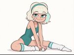 1girl 1girl aged_up female_only fit fit_female green_clothes green_clothing jackie_lynn_thomas leotard sports_uniform sportswear star_vs_the_forces_of_evil stretch stretching stretching_legs yoga yoga_pose