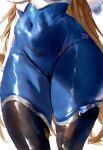 1girl big_breasts blonde_hair blue_eyes brown_dust_(series) brown_dust_2 bubble_butt cleavage horny igiroitsu inviting_to_sex pose standing teasing thick_thighs wilhelmina_(brown_dust) 