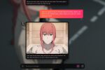 1girl ai ai_art ai_generated bathing bathtub breasts chainsaw_man chat_log conversation english_text looking_at_viewer makima_(chainsaw_man) nude red_hair screenshot wet yellow_eyes