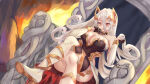 1girl big_breasts long_hair looking_at_viewer loren_medusa_girl monster monster_girl monster_musume_td smile