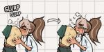 1girl ambiguous_gender breasts hearts hearts_around_head hootpizza1 rimming rimming_from_female submissive_female sweat sweaty