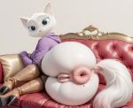  1girls ai_generated anus beauty_mark big_ass blue_eyes boots clothing couch cute donut_anus dreamworks dulcinea feline fluffy_tail furniture high_heels hoodie looking_at_viewer mammal netflix pink_anus pink_pussy posing_for_the_viewer presenting_hindquarters puffy_anus pussy realistic round_ass sexy shrek_(series) simple_background stockings the_adventures_of_puss_in_boots white_fur 